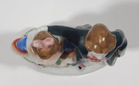 Antique 1945 to 1951 Occupied Japan Colonial Man and Woman Couple 5" Tall Hand Painted Porcelain Figurine