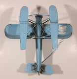 Vintage Style Royal Air Force Blue Bi-Plane Float Plane Large Tin Metal Military Airplane