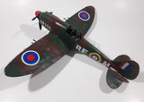 Vintage Spitfire Style Camouflage Fighter Plane Large 12" Tin Metal Military Airplane