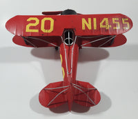 Vintage Style Red N1455 20 1933 G5 Bi-Plane Large 10 1/4" Tin Metal Airplane