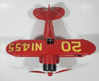 Vintage Style Red N1455 20 1933 G5 Bi-Plane Large 10 1/4" Tin Metal Airplane