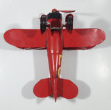 Vintage Style Red N1455 20 1933 G5 Bi-Plane Large 10 1/4" Tin Metal Airplane