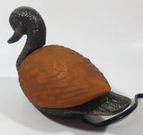 Amber Glass Shelled Bronze Finish Duck Bird Lamp Light