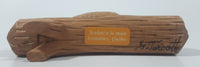 Vintage Gaston Turcotte Quebec Beaver On A Log Handmade Carved Wood 5 1/4" Long Animal Wildlife Sculpture