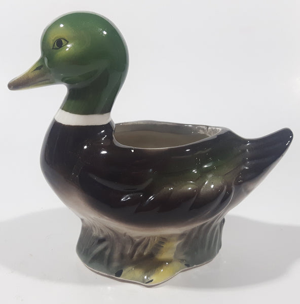 Vintage Mallard Duck Ceramic Pottery Planter Dish 5" Long