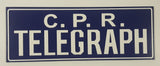 Canadian Pacific Railway C.P.R. Telegraph Blue 5 3/4" x 15 3/4" Plastic Railroad Railway Sign