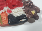 Santa with Christmas Presents 3D 1 5/8" x 3" Resin Fridge Magnet