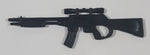 Black Plastic 4" Toy Assault Rifle with Scope Action Figure Accessory