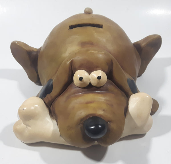 Paolo Chiari Brown Hound Dog With Bone 8" Long Resin Coin Bank