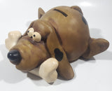 Paolo Chiari Brown Hound Dog With Bone 8" Long Resin Coin Bank