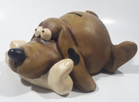 Paolo Chiari Brown Hound Dog With Bone 8" Long Resin Coin Bank