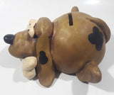 Paolo Chiari Brown Hound Dog With Bone 8" Long Resin Coin Bank