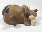 Paolo Chiari Brown Hound Dog With Bone 8" Long Resin Coin Bank