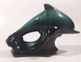 Vintage BMP Blue Mountain Pottery Blue Dolphin Green Drip Glaze 7" Long Wildlife Sculpture