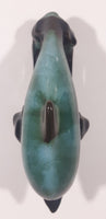 Vintage BMP Blue Mountain Pottery Blue Dolphin Green Drip Glaze 7" Long Wildlife Sculpture