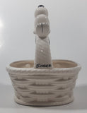 Vintage United Features Syndicate Charles Schulz Peanuts Snoopy 5 1/2" Tall Ceramic White Basket Made in Japan