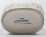 Vintage United Features Syndicate Charles Schulz Peanuts Snoopy 5 1/2" Tall Ceramic White Basket Made in Japan