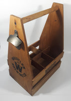 Whistler Brewing Co. Wood 6 Beer Bottle Carry Case with Bottle Opener Attached