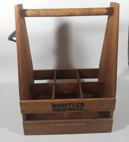 Whistler Brewing Co. Wood 6 Beer Bottle Carry Case with Bottle Opener Attached