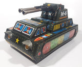 Extremely Rare Vintage c. 1967 Mihashi M-4 Sherman Tank Friction Tin Toy Military Vehicle 7 3/4" Long