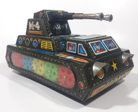 Extremely Rare Vintage c. 1967 Mihashi M-4 Sherman Tank Friction Tin Toy Military Vehicle 7 3/4" Long