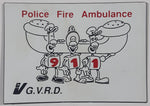 G.V.R.D. Greater Vancouver Regional District Police Fire Ambulance 911 1 5/8" x 2 3/8" Thin Rubber Fridge Magnet