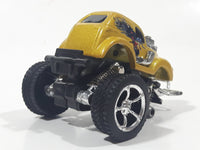 New Ray Monster Truck Gold with Dragons Pull Back Action Die Cast Toy Car Vehicle Missing Front Wheels