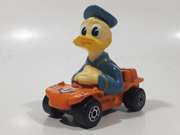 Vintage 1979 Walt Disney Productions Lesney Matchbox Orange Donald Duck Cartoon Character Series No. 2 Blue Die Cast Toy Sailor Themed Car Vehicle