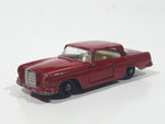 Vintage 1960s Lesney Matchbox Series No. 53 Mercedes-Benz 220 SE Dark Red Die Cast Toy Car Vehicle with Opening Doors