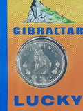 Gibraltar Five Pence 5 Lucky Coin Thermometer 2 3/8" x 2 3/8" Acrylic Fridge Magnet