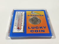 Gibraltar Five Pence 5 Lucky Coin Thermometer 2 3/8" x 2 3/8" Acrylic Fridge Magnet