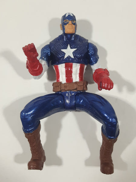 2010 Hasbro Marvel Captain America in Riding Pose 3 3/4" Tall Plastic Toy Figure