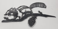 Squirrel on Branch Laser Cut Steel 6 1/2" x 10" Metal Wall Plaque