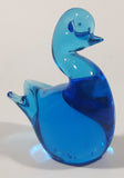 Cute Blue Art Glass Paperweight Swan Bird 3 1/4" Tall