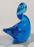 Cute Blue Art Glass Paperweight Swan Bird 3 1/4" Tall