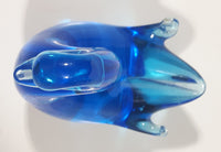 Cute Blue Art Glass Paperweight Swan Bird 3 1/4" Tall