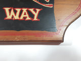 Vintage North Columbia Trading Company Wooden Giftware Restroom This Way Finger Pointing 7" x 20" Wood Wall Plaque Sign