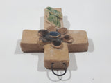 Hecho En Oaxaca Mexico Hand Made Clay Pottery Christian Cross Crucifix 3 1/8" Tall Wall Hanging