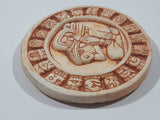 Mexican Folk Art Aztec Mayan Calendar 4 5/8" Handmade Stone Pottery Wall Plaque