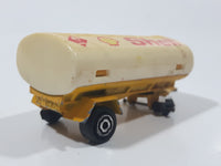 Majorette Shell Fuel Tanker Transport Trailer Yellow Die Cast Toy Car Vehicle Busted Wheels