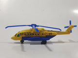 2011 Matchbox Sky Busters Sikorsky S-92 Helicopter Air Ambulance Rescue Medic Yellow and Blue Die Cast Toy Aircraft Vehicle