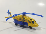 2011 Matchbox Sky Busters Sikorsky S-92 Helicopter Air Ambulance Rescue Medic Yellow and Blue Die Cast Toy Aircraft Vehicle