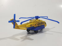 2011 Matchbox Sky Busters Sikorsky S-92 Helicopter Air Ambulance Rescue Medic Yellow and Blue Die Cast Toy Aircraft Vehicle