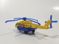 2011 Matchbox Sky Busters Sikorsky S-92 Helicopter Air Ambulance Rescue Medic Yellow and Blue Die Cast Toy Aircraft Vehicle