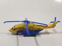 2011 Matchbox Sky Busters Sikorsky S-92 Helicopter Air Ambulance Rescue Medic Yellow and Blue Die Cast Toy Aircraft Vehicle