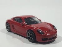 2016 Matchbox MBX Adventure City Porsche Cayman Red Die Cast Toy Car Vehicle