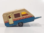 Vintage Majorette No. 325 Caravane Camper Traiper Blue and White 1/70 Scale Die Cast Toy Car Vehicle with Opening Door