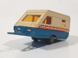 Vintage Majorette No. 325 Caravane Camper Traiper Blue and White 1/70 Scale Die Cast Toy Car Vehicle with Opening Door