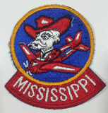 Mississippi Ole Miss Colonel Reb Rebel in Red Airplane 3" x 3 1/8" Fabric Patch Badge