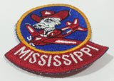 Mississippi Ole Miss Colonel Reb Rebel in Red Airplane 3" x 3 1/8" Fabric Patch Badge